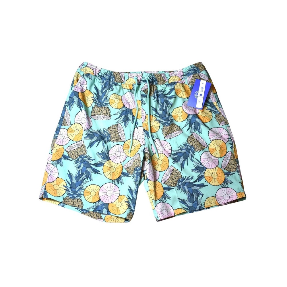 Hurley Bahia Stretch Swim Trunks Board Shorts Mens Medium Teal Pineapple NWT